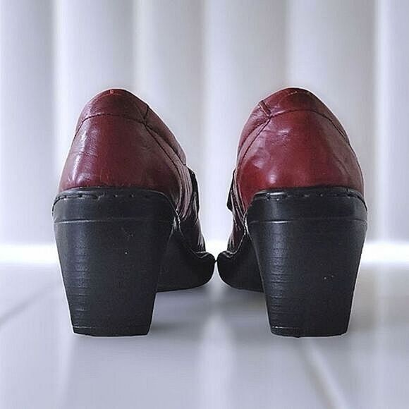 Joseph Siebel burgundy leather tapered square toe pumps - Picture 3 of 10